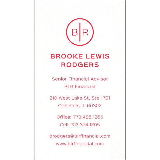 Vertical Circle Initials Letterpress Business Cards